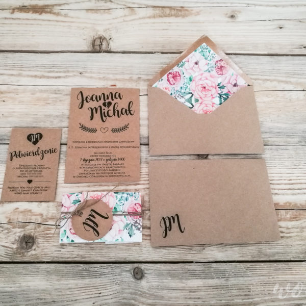Zaproszenia ślubne z kopertkami