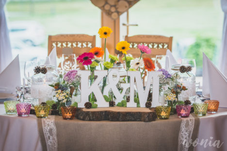 Rustykalna dekoracja ślubna, Dworek Góralski - Łodygowice