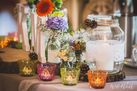 Rustykalna dekoracja ślubna, Dworek Góralski - Łodygowice