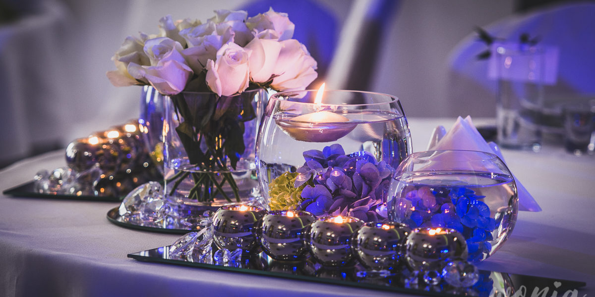 Szklane kule, świece, kryształy i hortensje! Szklane kule, świece, kryształy i hortensje!